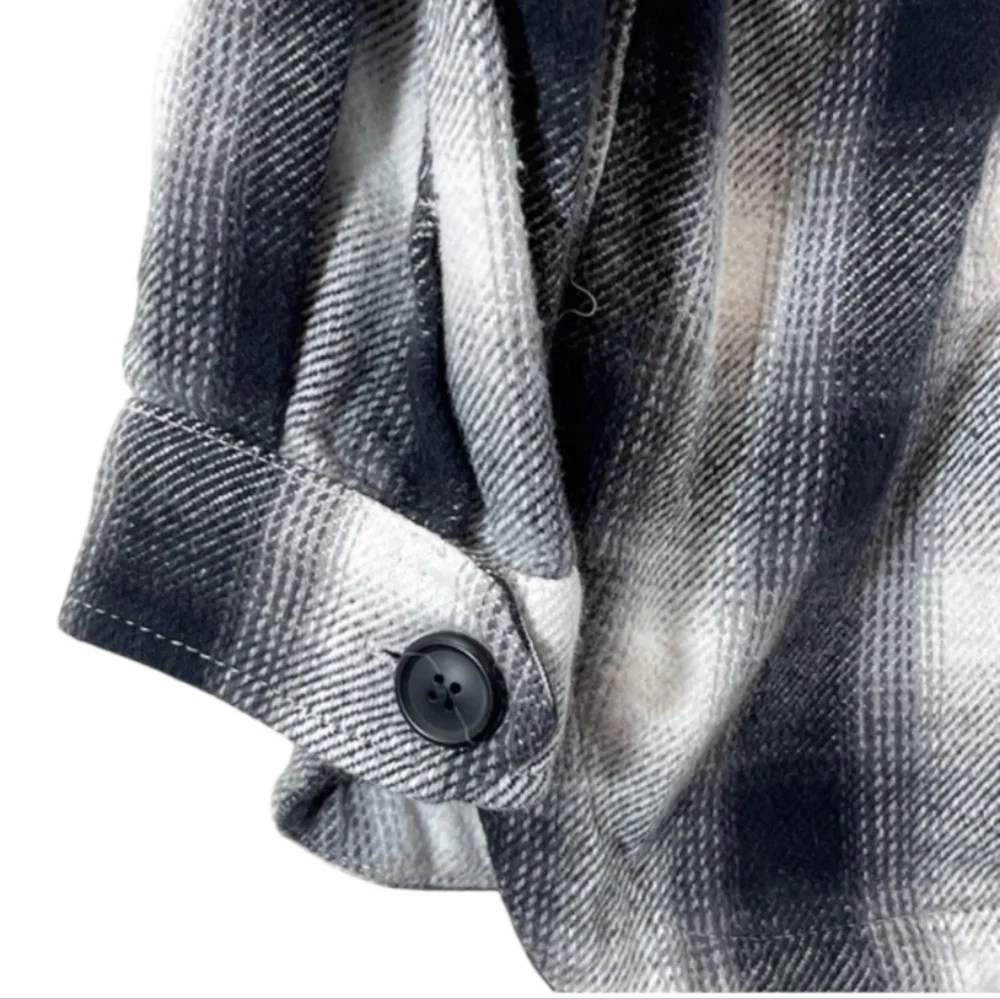 Lucky Brand Buffalo Plaid Black and White Women's Shirt/Jacket Shacket Size S - Picture 3 of 8